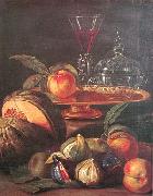 Cristoforo Munari Vases Glass and Fruit oil painting on canvas